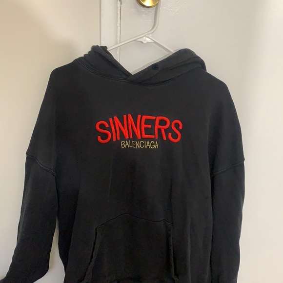Balenciaga | Tops | Balenciaga Sinners Hoodie | Poshmark